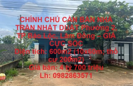 CHÍNH CHỦ CẦN BÁN NHÀ TRẦN NHẬT DUẬT Phường 2, TP Bảo Lộc, Lâm Đồng – GIÁ CỰC SỐC